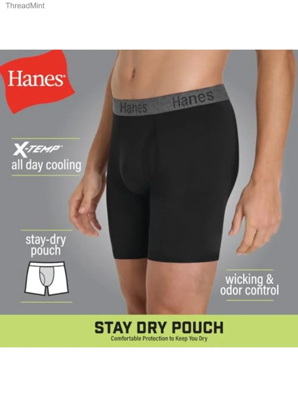 Performance Stretch Boxer Briefs with Leak Protection, 3-Pack